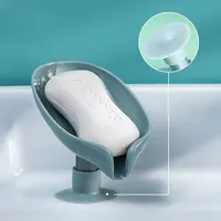2021 Badezimmer Kunststoff Seifens chale Rutsch feste Abfluss seifen kiste Saugnapf Blatts eifen halter