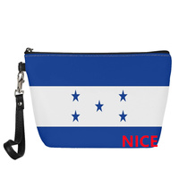 Pochette de voyage en PU avec drapeau national personnalisé du Honduras pour les voyages à l'étranger, rangement de cosmétiques et approvisionnement en gros