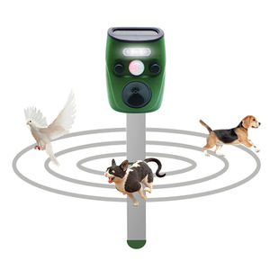 Répulsif électronique pour animaux en ABS, rechargeable à l'énergie solaire, étanche, à ultrasons, avec capteur PIR, pour oiseaux, martres, chiens, chats et singes - Product Image 1