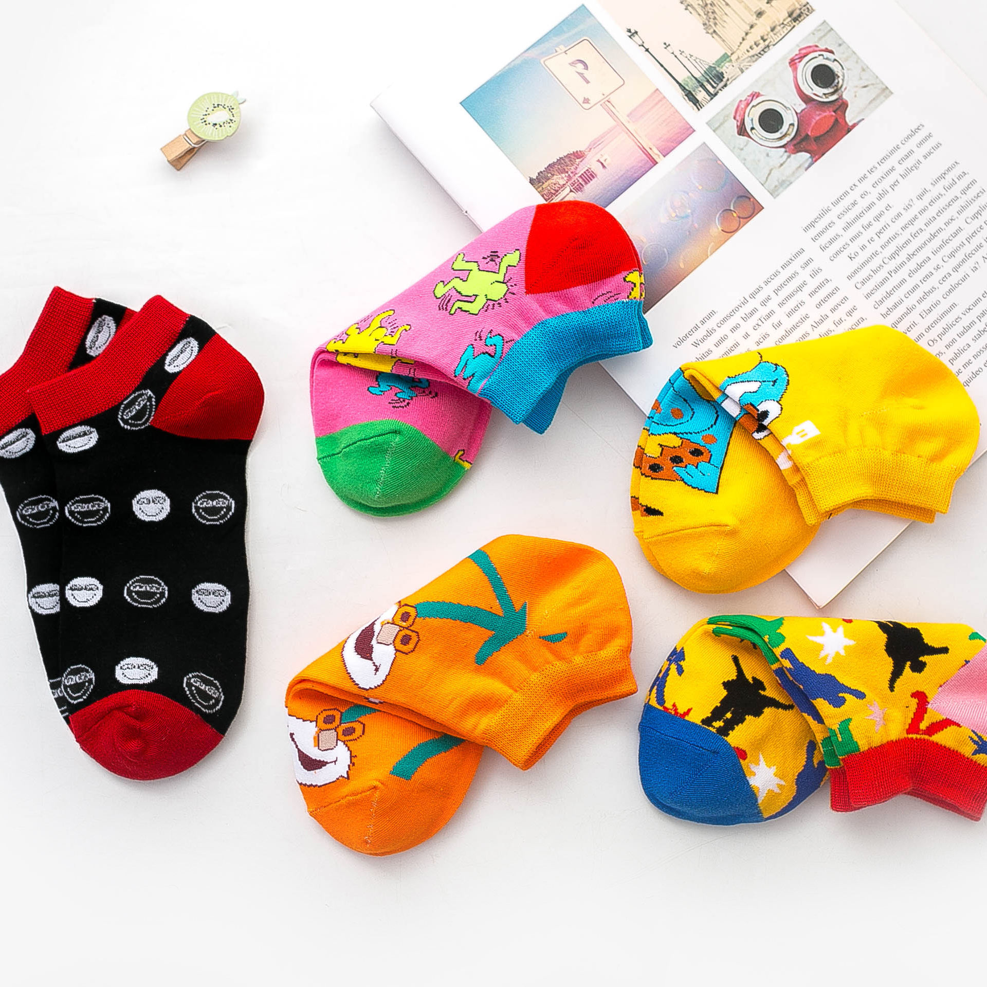 Wholesale Cotton Ankle Unisex Socks Summer Trendy Fun Short Socks Unisex Novelty Colorful Low Cut Ankle Socks