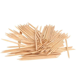 Pousse-cuticules double face en bouleau, bâtonnet de manucure jetable en bois, dissolvant de cuticules pour nail art, outil de salon de manucure DIY en gros - Product Image 1