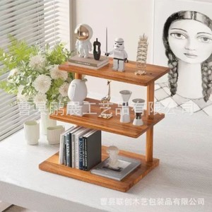 Pengzhan Three Layer Solid Wood Display <b>Tray</b> Multifunctional For Home Dining <b>Tea</b> Serving - Product Image 2