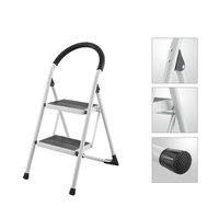 Échelle à marches légère, durable, avec pieds antidérapants, main courante, structure en acier, pour l'entretien du jardin intérieur et extérieur