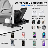 TKT 15W 3 en 1 support de chargeur sans fil charge pour iPhone AirPods IWatch support de téléphone portable de charge pliable rentable