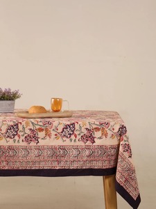 Mantel de algodón hecho a mano indio con diseño Floral, estampado de bloques a mano, cubierta de mesa de comedor al por mayor - Product Image 3