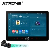 Stereo Mobil Android Universal Double Din 10.1 Inch dengan ADAS Terintegrasi, 2+64GB, Input HD, Layar QLED Full Laminasi, BT5.4, CarPlay, XTRONS
