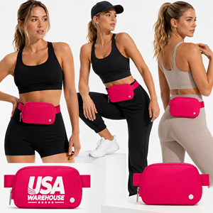 USA Warehouse Local US Stock Free Shipping 1L Fanny Pack Waterproof Nylon Waist Bag Unisex Crossbody Belt Bag Hiking - Product Image 1