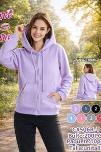 Sudadera con capucha para mujer con cremallera, forro polar, 100% algodón, transpirable, para otoño, corte regular, estampado de letras en la parte delantera - Product Image 3