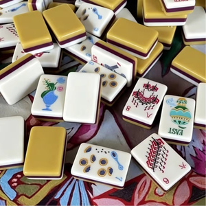 <span class=keywords><strong>LA</strong></span> VIE EN Paris, Fichas de Mahjong Acrílicas con Temática de Drama, Fichas de Mahjong Talladas con Diseño de Circo, Amarillo Americano, Acrílico de 3 Capas, 160 Piezas, 4 Capas - Product Image 5