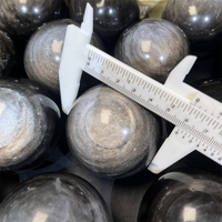 Boules de cristaux magiques de haute qualité sphères boule de cristal d'obsidienne en argent naturel pour la décoration