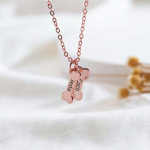 Duoying personalizado Animal colgante grabado memoria Collar personalizado perro hueso nombre Collar para amantes de los perros - Product Image 6