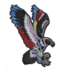 Insignias de parche grandes bordadas con águila de alta calidad, apliques de parche de animales, suministros de costura, decoración de ropa, parches de hierro