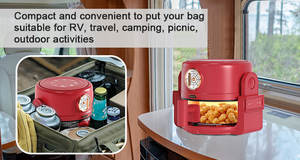 Retro Timer rosso meccanico manopola manuale <span class=keywords><strong>friggitrice</strong></span> <span class=keywords><strong>ad</strong></span> <span class=keywords><strong>aria</strong></span> con doppio cestello espandere la capacità per il negozio all'ingrosso e AMZ Prime vendita Online - Product Image 4