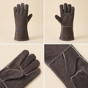 Gants <span class=keywords><strong>de</strong></span> soudage résistants à l'usure et à la chaleur, protection anti-coupure, coque en cuir <span class=keywords><strong>de</strong></span> vache, doublure en coton, pouce complet - Product Image 3