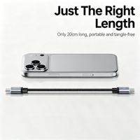 Câble court tressé magnétique 20 cm 240W PD3.1 Type-C avec puce E-Marker pour charge rapide et transfert de données pour téléphone, tablette, ordinateur portable