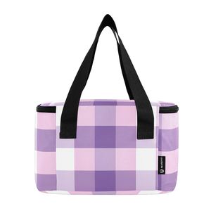 Sac isotherme portable personnalisé violet uni, grand format, pour pique-nique, activités de plein air et transport de repas - Product Image 2