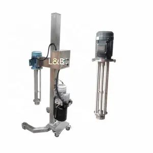 stainless steel batch homogenizer, pneumatic lifting high shear mixer