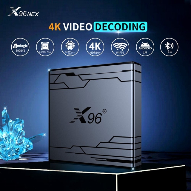 OEM ODM Factory Wholesale Home Entertainment Streaming Media Player X96 NEX 4K Smart TV Box WiFi6 BT 5.x Android 14 OS