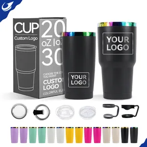 BPA-FREI lasergravur 30oz Reisetasse Tassen doppelwandig Edelstahl 20oz Kaffeebecher mit Deckel und Strohhalm