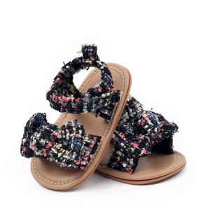 รองเท้าเจ้าหญิงผูกโบว์พิมพ์ลายดอกไม้แฟชั่นสำหรับ2025ฤดูร้อนดีไซน์ใหม่ - Product Image 5