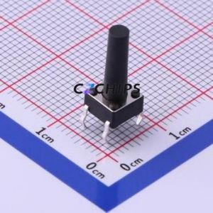 UK-B0202-G15-DP25 Tactile Switch Through hole-4P,6x6mm Switch Single Pole Single Throw Round Button 2.5N Through Hole - Product Image 1