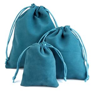 Sac à bijoux en velours de coton court personnalisé avec logo 7x9cm, emballage cadeau, pochette à cordon - Product Image 1