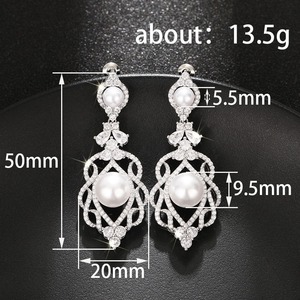 Eleganti orecchini floreali con perline, accessori per matrimoni e feste per donne e spose - Product Image 5