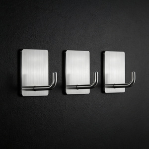 Stainless Steel Adhesive Hook Single Hook 0-1kg Load Capacity For Kitchen Bathroom Door Waterproof Moisture Proof - Product Image 4