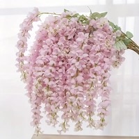 Fleur de glycine artificielle populaire Ablera plante verte suspendue artificielle décoration de la maison fleur de mariage