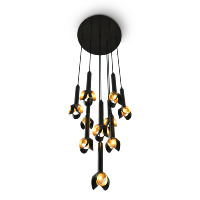 Lámpara Colgante de Techo Alta de Diseño Nórdico Moderno y Lujoso, Minimalista, de Cobre y Latón, con Anillo LED, para Cocina, Modelo XZ