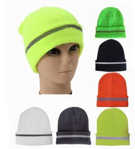 Gorro de Punto con Franja Reflectante, Gorro de Invierno Cálido para Deportes con Logotipo Bordado - Product Image 1