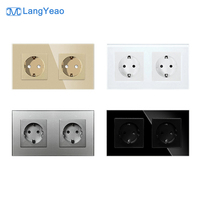 LangYeao 2'li 157 EU Duvar Prizi 16A Tip C+USB Temperli Cam 4 Renk Yatay Dikey Montaj Güvenli Kapak Tasarımı
