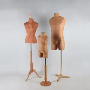 New Designed Handwork Natural Rattan Weaved Bust Forms Dummies Torso Mannequin