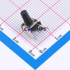 TS-1093A-A13B3-D2 Tactile Switch Through hole,6x6mm Switch Single Pole Single Throw Round Button Right Angle Insert 6mm - Product Image 1