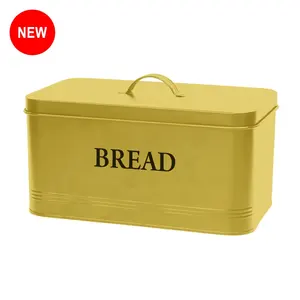 Caixa de armazenamento hermética vintage personalizada, pão grande, metal