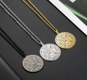 The Seals of the 4 Emperors Kingdom of Spirits rulership 4 Powerful Archangels Necklace Amulet For Man stainless steel