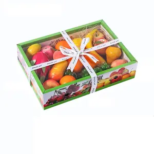 الأكثر مبيعًا صندوق هدايا فواكه صندوق مموج مستطيلي مطبوع مخصص مع غطاء شفاف