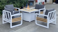 Cheminée extérieure/table de foyer en bois de teck carré de 36 pouces.