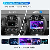 Unidad principal inalámbrica Rhythm de 10 pulgadas con Carplay y Android para Jeep Patriot Compass 2010-2015, navegación GPS, pantalla táctil IPS