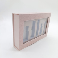 Boîte cadeau à rabat avec fermeture magnétique de couleur personnalisée de qualité supérieure avec fenêtre transparente pour le thé, le parfum, les chapeaux, les casquettes, l'emballage