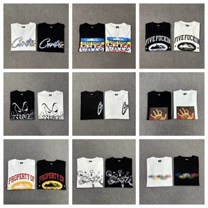 เสื้อยืดคู่รักชายหญิงสไตล์ฮิปฮอปแนวสตรีทคุณภาพสูง แขนสั้น ลายครอติเยร์ สไตล์ยุโรปและอเมริกา - Product Image 2