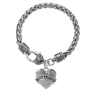 Pulsera personalizada de aleación de Zinc, colgante de corazón de cristal para maestro/mamá/hermana, para regalo - Product Image 5