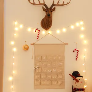 Wholesale Christmas Calendar With Pocket Cotton Christmas Decoration Wall Hanging Advent Calendar