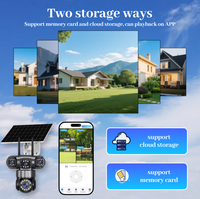 HIKWIFI Kamera Cctv empat lensa 12MP luar ruangan kamera keamanan Wifi IP66 tahan air deteksi gerak alarm V380 4G