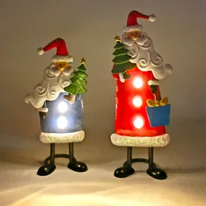 2023 Kerst Solar Led Licht Kerst Ornament Santa Claus Ijzeren Lamp Decor Outdoor