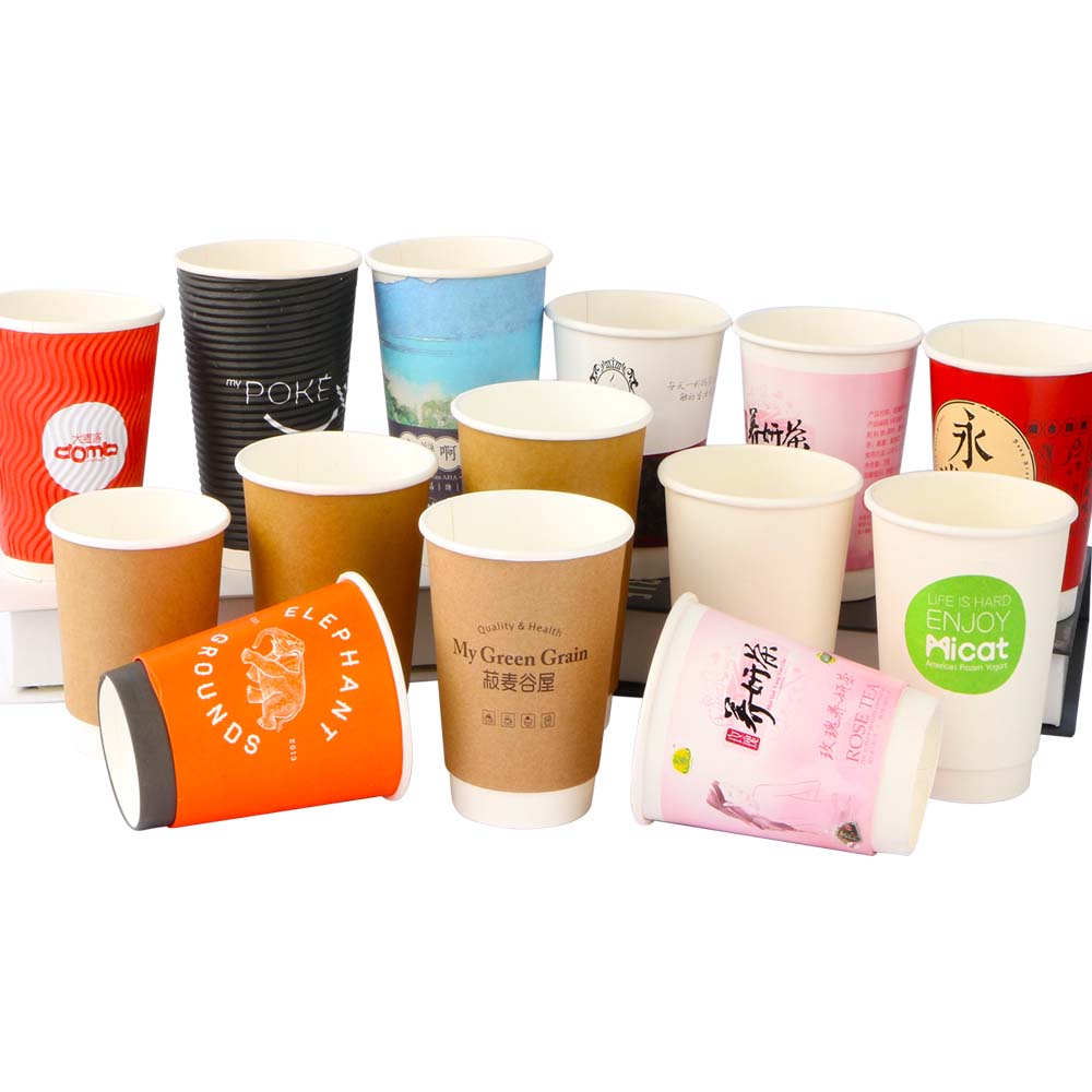 Biodegradable Party Paper Cups Double Wall Hot Coffee Cups