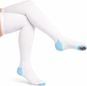 <span class=keywords><strong>Medias</strong></span> <span class=keywords><strong>de</strong></span> <span class=keywords><strong>Compresión</strong></span> Unisex <span class=keywords><strong>de</strong></span> Alta Calidad hasta el Muslo, 15-20 mmHg, Nivel Moderado, Antiembólicas, con Logotipo Personalizado - Product Image 2