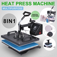 Presse à chaleur multifonctionnelle MIDA pour transfert par sublimation sur casquettes, mugs, t-shirts, assiettes, machine combinée 8 en 1