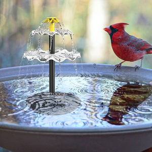 Fontaine solaire multicouche en ABS avec stockage d'électricité, éclairage haute puissance 6W, <span class=keywords><strong>pour</strong></span> cour <span class=keywords><strong>extérieure</strong></span>, circulation d'eau, bain d'<span class=keywords><strong>oiseaux</strong></span> - Product Image 4