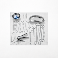 Ensemble d'instruments chirurgicaux en acier inoxydable avec boîte de rangement, kit de chirurgie générale réutilisable, matériel médical professionnel pour interventions chirurgicales